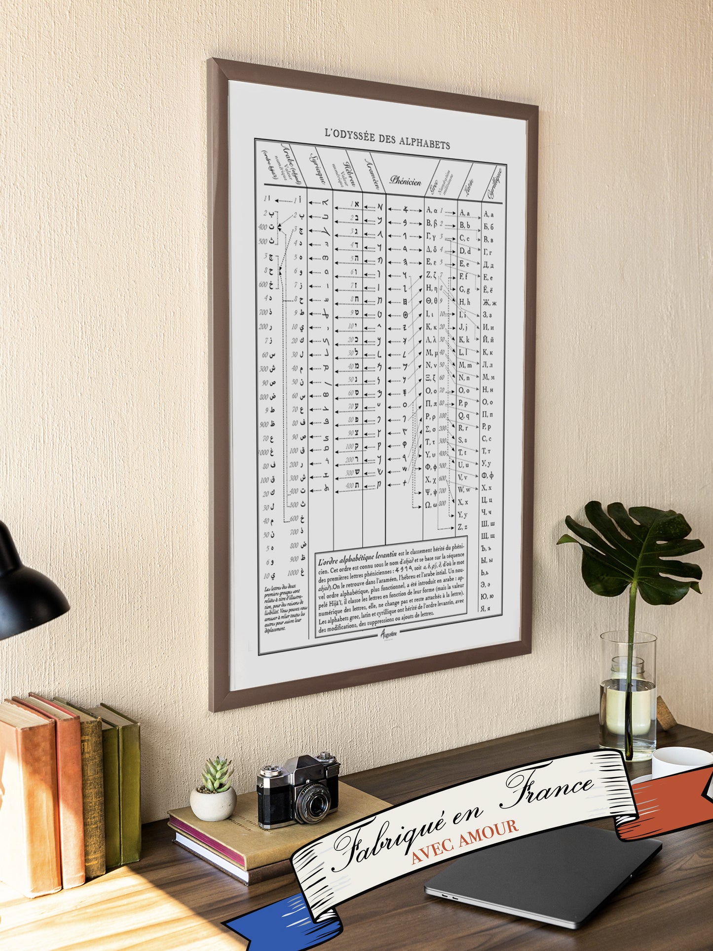 - Tableau comparatif - Poster avec les principaux alphabets issus du phénicien