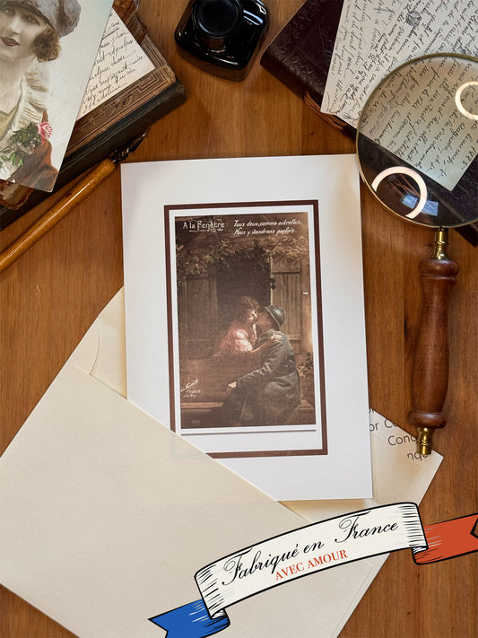 Carte illustrée d’après une correspondance retrouvée - Le Jour de la permission