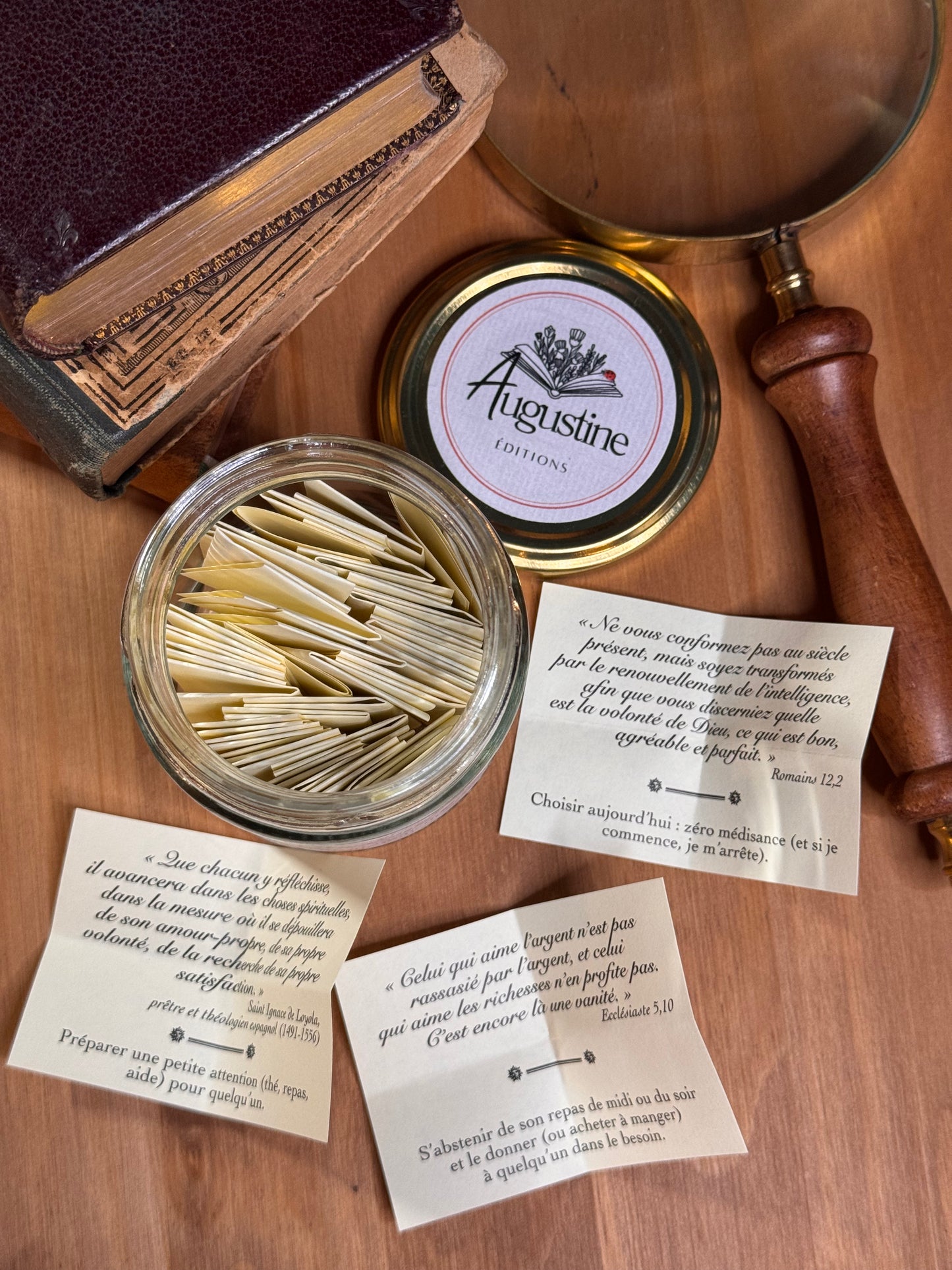 Bocal Cheminer dans le Carême - une citation et un petit geste chaque jour